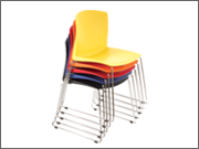 Chrome finished stacking chairs: Various colours